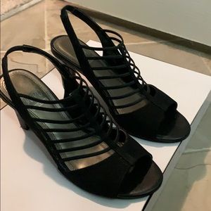 IMPO stretch black dress sandals